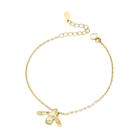 Pulsera Abeja 'Recolectora Elegante' - Joya en Plata Tibetana