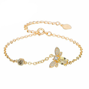 Pulsera Abeja 'Destello de Colmena' - Joya Elegante de Plata