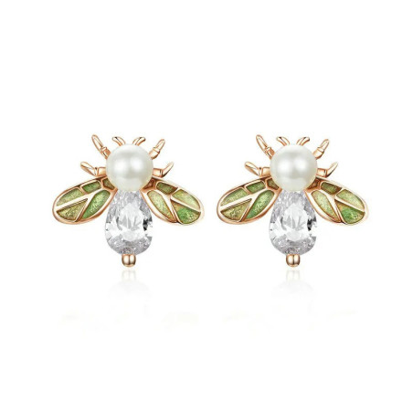Pendientes de Abeja Vintage con Perla | Joyas Mujer Original