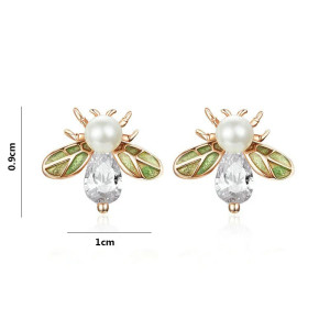 Pendientes de Abeja Vintage con Perla | Joyas Mujer Original