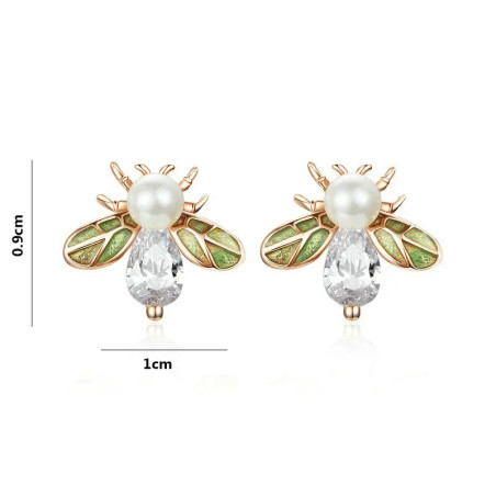 Pendientes de Abeja Vintage con Perla | Joyas Mujer Original