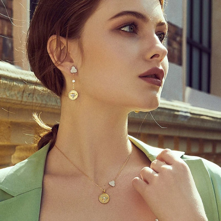 Pendientes Abeja 'Péndulo Real' - Elegancia en Plata de Ley