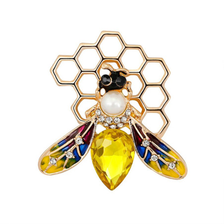 Broche Abeja 'Tesoro de la Colmena' - Joya Dorada con Perla
