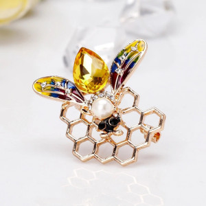 Broche Abeja 'Tesoro de la Colmena' - Joya Dorada con Perla