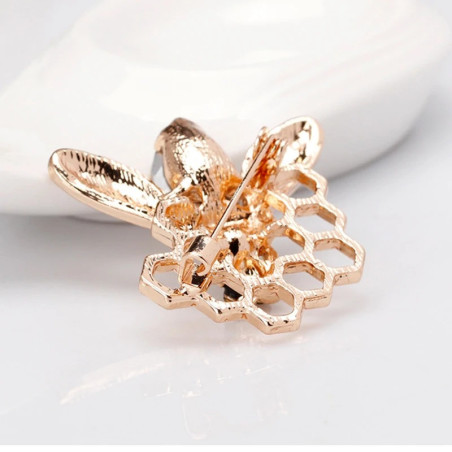 Broche Abeja 'Tesoro de la Colmena' - Joya Dorada con Perla