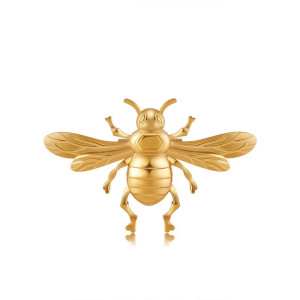 Broche Abeja 'Pureza Real' – Joya Elegante Dorada y Plateada