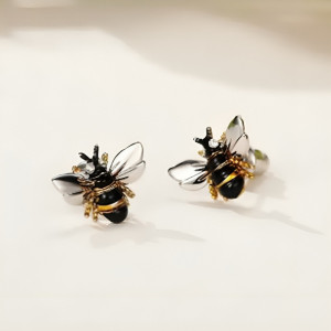 Pendientes de Abeja con Estrás | Joyería Original para Mujer