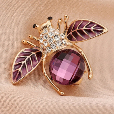 Broche Abeja Reina Amatista – Joya Elegante y Original