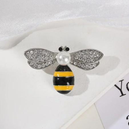 Broche Abeja Sol | Pin Original con Strass | Regalo Mujer
