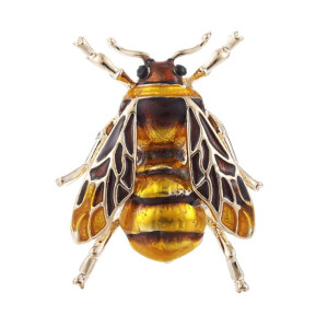 Broche Abeja Ámbar Real - Joya Única y Elegante para Mujer
