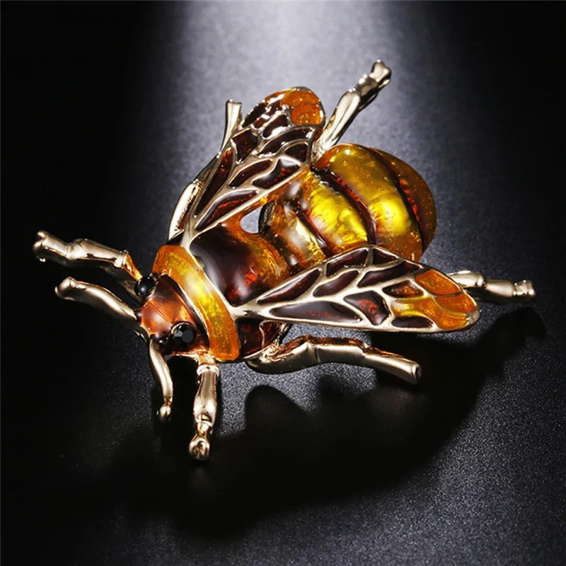 Broche Abeja Ámbar Real - Joya Única y Elegante para Mujer