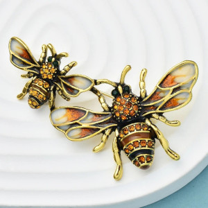 Broche Abeja Dúo Imperial | Idea Regalo Mujer Original