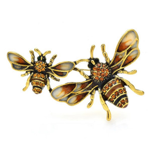 Broche Abeja Dúo Imperial | Idea Regalo Mujer Original