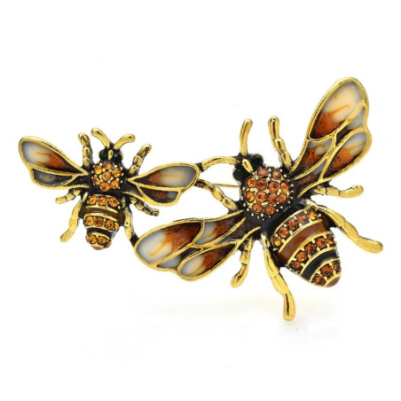Broche Abeja Dúo Imperial | Idea Regalo Mujer Original