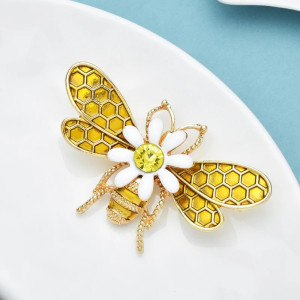Broche Abeja Miel y Margarita - Elegancia Natural y Luminosa