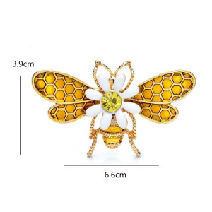 Broche Abeja Miel y Margarita - Elegancia Natural y Luminosa