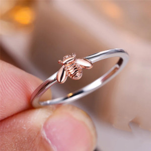Anillo Abeja 'Recolectora de Plata Rosa' - Plata de Ley 925