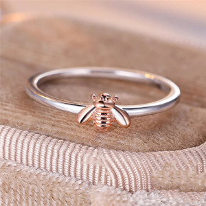 Anillo Abeja 'Recolectora de Plata Rosa' - Plata de Ley 925
