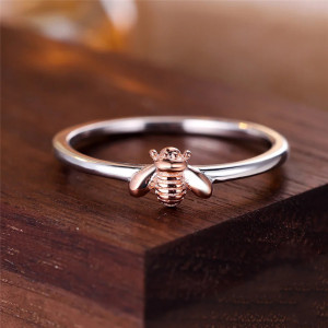 Anillo Abeja 'Recolectora de Plata Rosa' - Plata de Ley 925