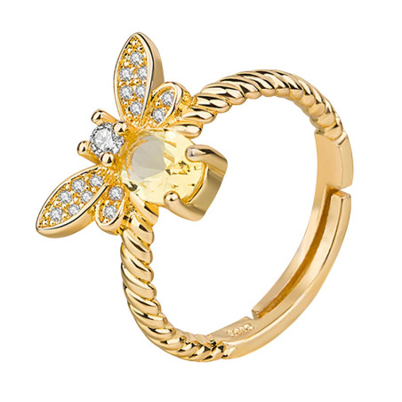 Anillo Abeja 'Miel Preciosa' - Joya Original en Acero Dorado