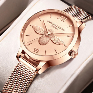 Reloj Abeja Elegante - Correa Acero Inoxidable & Cuarzo