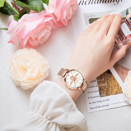 Reloj Abeja Elegante - Correa Acero Inoxidable & Cuarzo