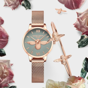 Reloj Abeja y Pulsera Celadón | Joyería Abeja Elegante