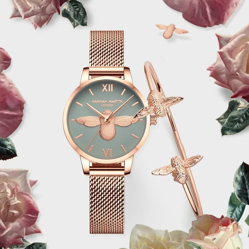 Reloj Abeja y Pulsera Celadón | Joyería Abeja Elegante