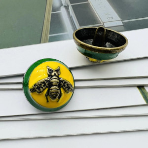 Botones de Abeja Vintage Tropical - Set de 6 en Metal y Esmalte