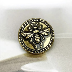 Pack 10 Botones de Abeja Retro | Dorado y Plata | Regalo Original
