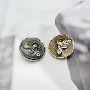 Botones de Abeja de Metal (Lote de 10) - Colores y Tamaños