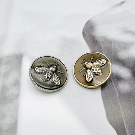 Botones de Abeja de Metal (Lote de 10) - Colores y Tamaños