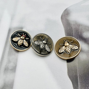 Botones de Abeja de Metal (Lote de 10) - Colores y Tamaños