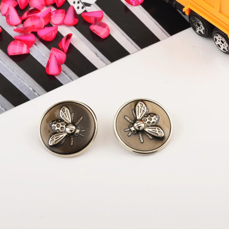 Botones Abeja Dorada Elegancia Negra - Set de 6 - Estilo Único