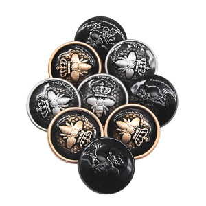 Botones Abeja "Majestad Real" 23mm - Lote de 10 - Estilo Lujo