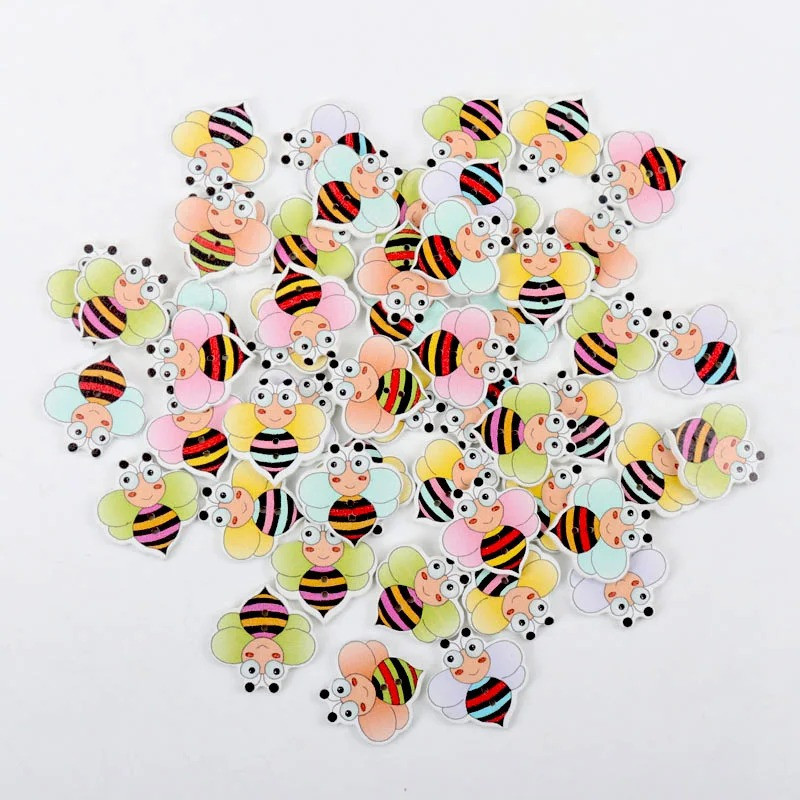 Botones Abeja de Madera 'Rayas Alegres' - Idea Regalo Original