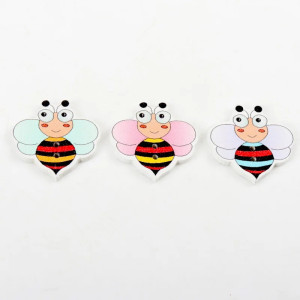 Botones Abeja de Madera 'Rayas Alegres' - Idea Regalo Original