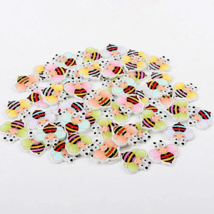 Botones Abeja de Madera 'Rayas Alegres' - Idea Regalo Original