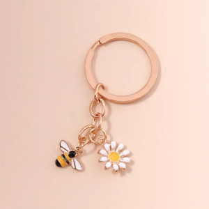 Llavero Abeja & Margarita - Accesorio Elegante y Original