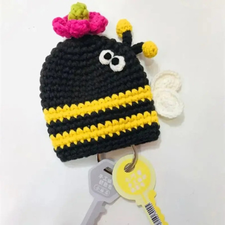 Llavero Abeja a Crochet "Recolectora" - Hecho a Mano y Bonito
