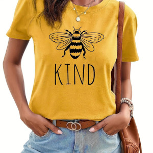 Camiseta de Abeja Mujer Verano Bee Happy | Original y Divertida