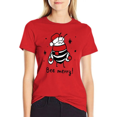 Camiseta de Abeja para Mujer Bee Merry! | Regalo de Navidad