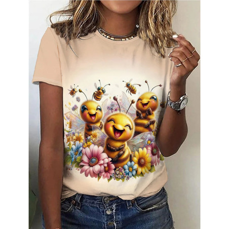 Camiseta Abeja "Dúo Miel y Flores" – Comodidad y estilo