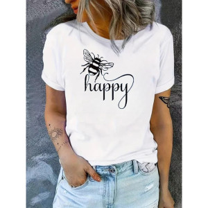Camiseta Abeja "Bee Happy" - Regalo Original para Mujer