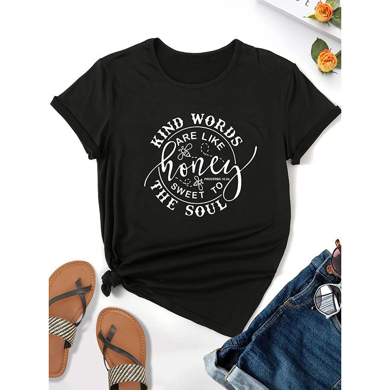 Camiseta Abeja Mujer "Kind Words Are Like Honey" - Original