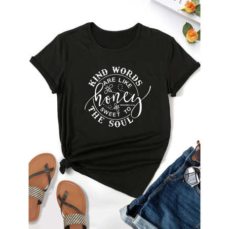 Camiseta Abeja Mujer "Kind Words Are Like Honey" - Original