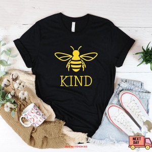Camiseta Abeja "Bee Kind" de Algodón | Regalo Original Mujer