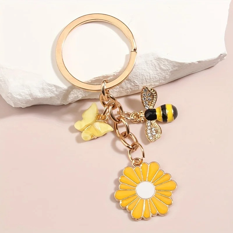 Llavero Original Abeja, Mariposa & Margarita | Idea Regalo