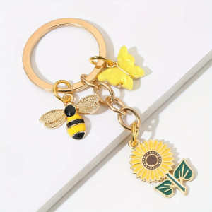 Llavero Abeja y Girasol Bonito | Idea de Regalo Original