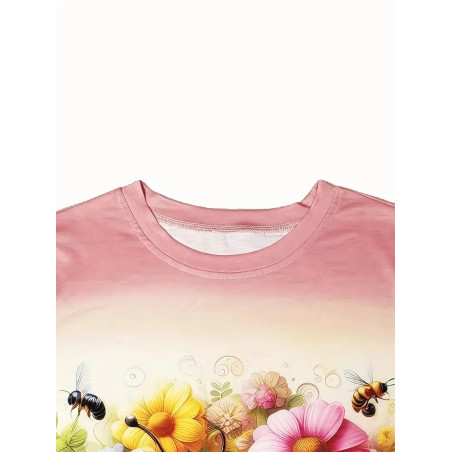 Camiseta Abeja "Dúo Miel y Flores" – Comodidad y estilo